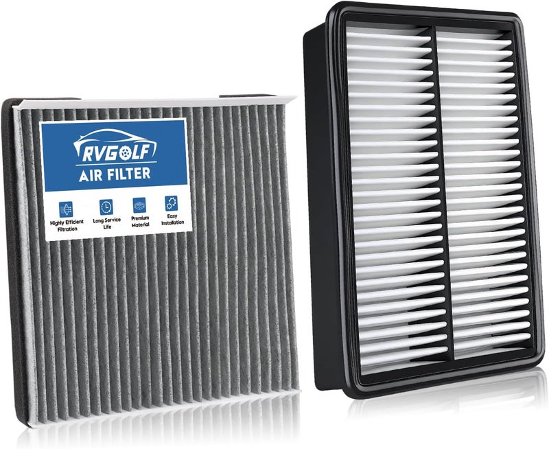 RVgolf Engine+Cabin Air Filters Kit Fit for 2020-2025 2026 Kia Telluride 3.8L, 2019-2020 Hyundai Santa Fe 2.0L 2.4L Engine Air Filter Set Automotive Accessories Replacement 971333M000 CA11943 - Image 1